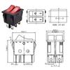 KCD6 Illuminated Plastic Rocker Switch Dual Push Button Boat 6 Pin 12V 220V Red Green Lamp On Off Power Switch Latching 16A 250V