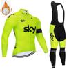 Winter Cycling Jersey Set Long Sleeve Thermal Insulated Bike Riding Suit Team Edition Men Women