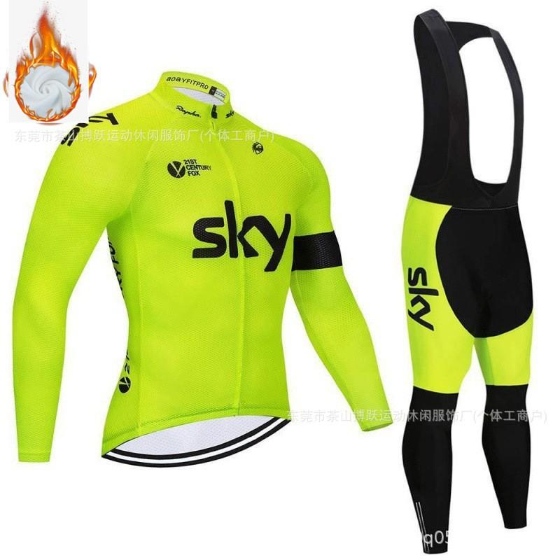 Winter Cycling Jersey Set Long Sleeve Thermal Insulated Bike Riding Suit Team Edition Men Women