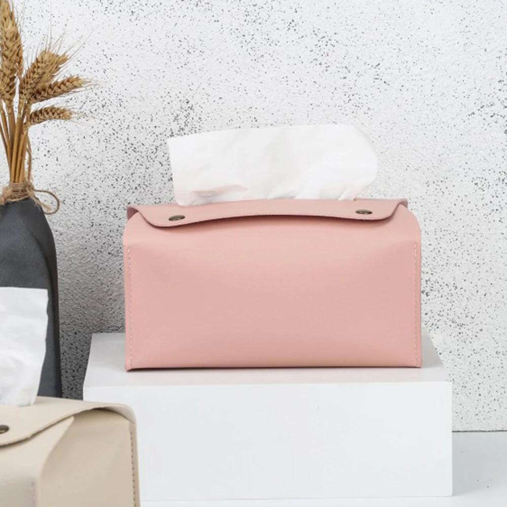 Household Pu Leather Tissue Box, Desktop Decoration, Suitable for Dining Room, Living Room, Kitchen, Tissue Storage Box