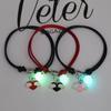3 Pcs/set Luminous Beads Bracelet Hand-woven Love Star Moon Cat Sisters Novel Luminous Bracelet Adjustable Hand Rope