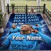 Custom Text Printed Rug Erling Haaland Non Slip Floor Carpet For Home Room Decor