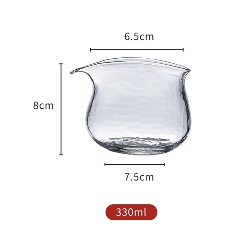 Japanese style 330ml Hammer Patterned High Borosilicate Glass Fair Cup Tea Pitcher Kungfu Tea Ceremony Tea Cup Tea Set 330ml