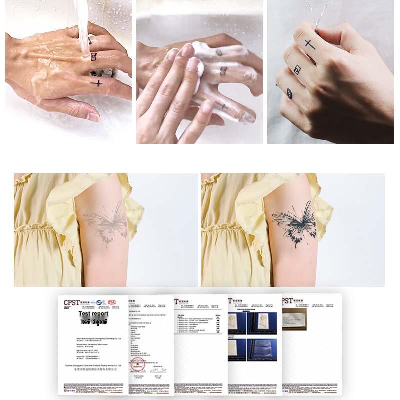 Trendy Cross-Border Waterproof Retro Pinwheel Armlet Tattoo Sticker for Men and Women.