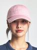 Emelbi Vintage Cursive Unstructured Ball Cap Ny (Mg.Pink)