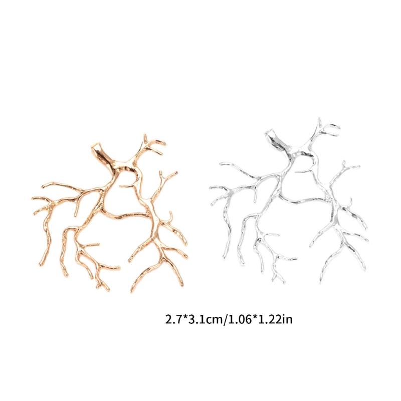 Set da 5 Pezzi Placcatura Rame Argento/Oro Base Vuota a Forma di Ramo Ciondoli per Collane per Creazione Gioielli Fai da Te Charms Gioielli alla Moda