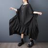 Summer Loose Fit Pleated Batwing Shirt Dress
