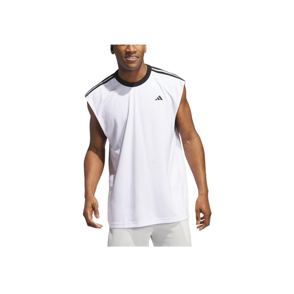 Adidas Basketball All-World Sleeveless Tee White/Black Men Streetwear JE9290