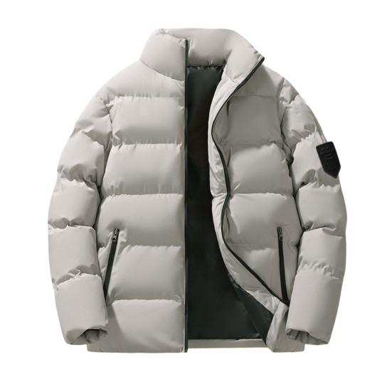 

Мужское зимнее хлопковое пальто с толстой подкладкой, ветрозащитный, морозостойкий, сплошной цвет, воротник-стойка, защита шеи, длинный рукав, карманы на молнии, повседневный кардиган 3XL