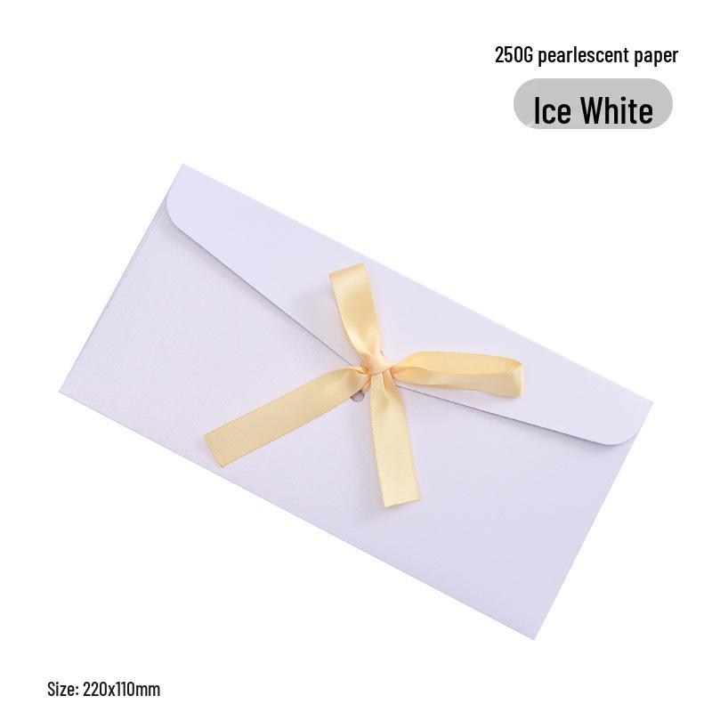 Ruban nacré Nœud Enveloppe Cadeau & Invitation avec Impression de Logo Personnalisé