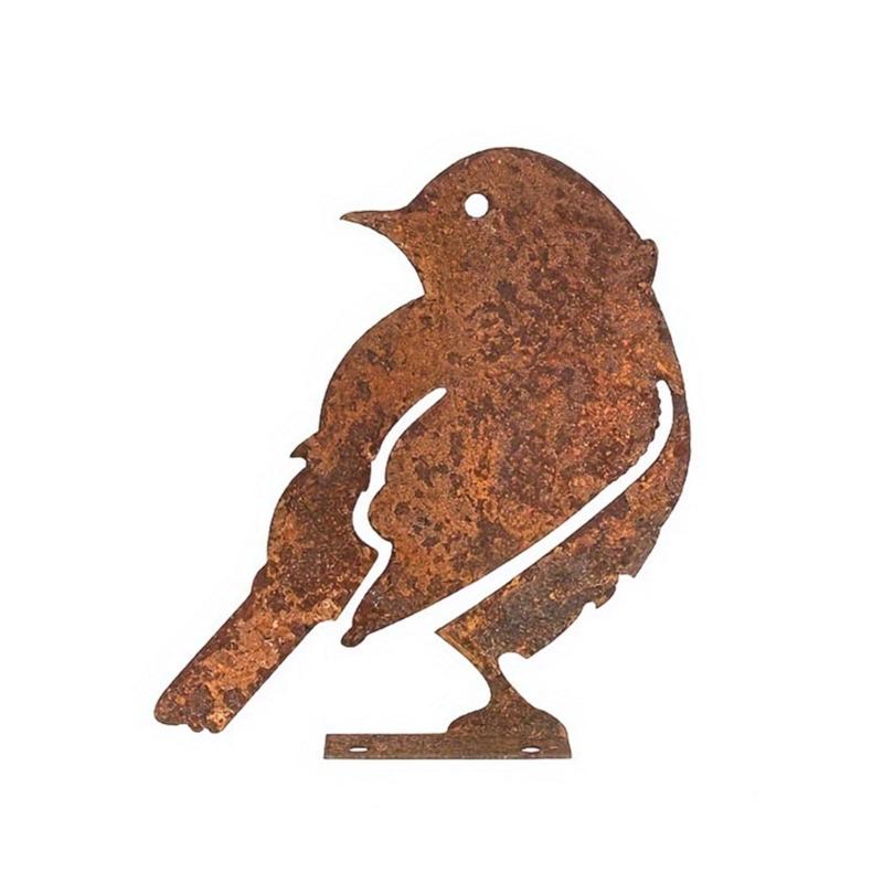 5 Antique Weathered Bird Statues Sculptures Outdoor Garden Ornament Unique Rusty Metal Artwork Indoor Handcrafted Art