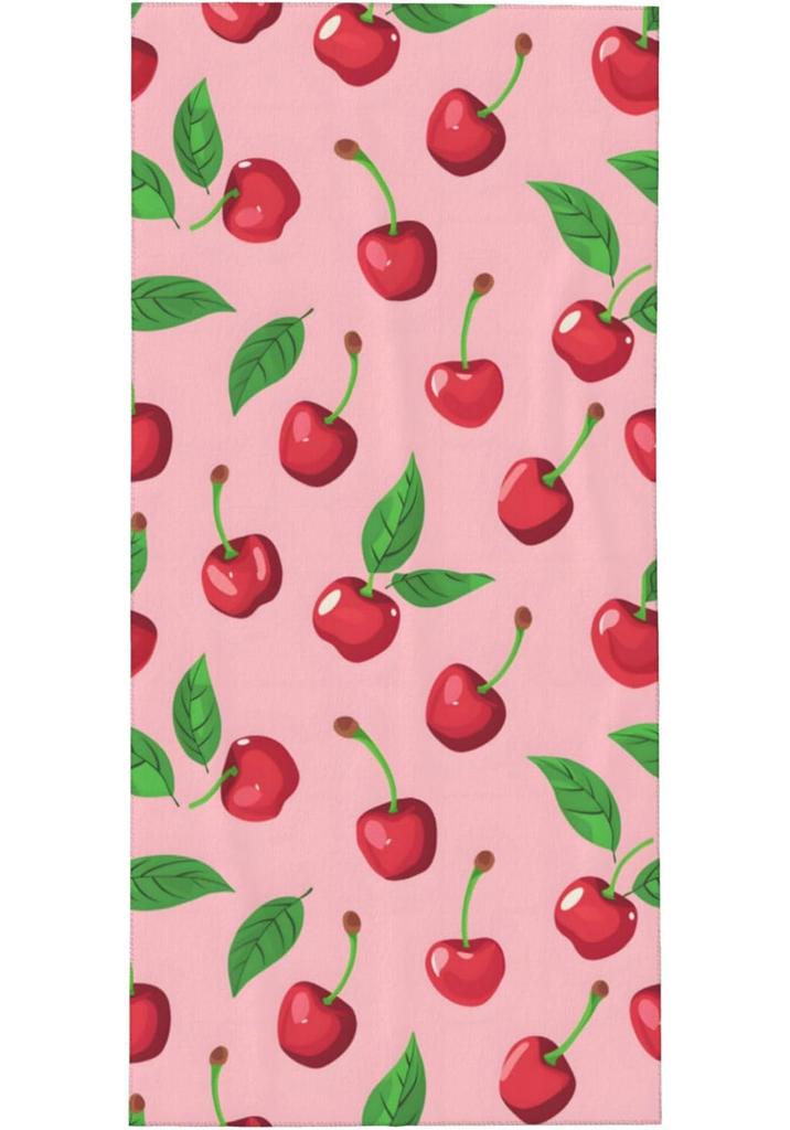 Pink Fruit Cherry Kids Beach Towels Microfiber Beach Towels for Boys Girls Sand Free Absorbent Toddler Pool Towels Bath Towel