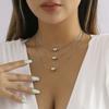 Stacked French cold wind round bead collarbone chain, simple necklace women's niche design item