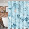 Lovely Fishes Pattern Bathing Curtain Bathroom Shower Curtain Waterproof With 12 Hooks Home Deco