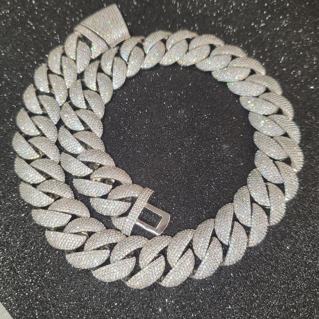 Módní Hip Hop Miami Kubánský Náhrdelník Řetízek Plný Diamantů 9mm 12mm 15mm 20mm 24mm Řetízky s Přívěskem Dlouhé Zapínání Spona Šperky Dárek