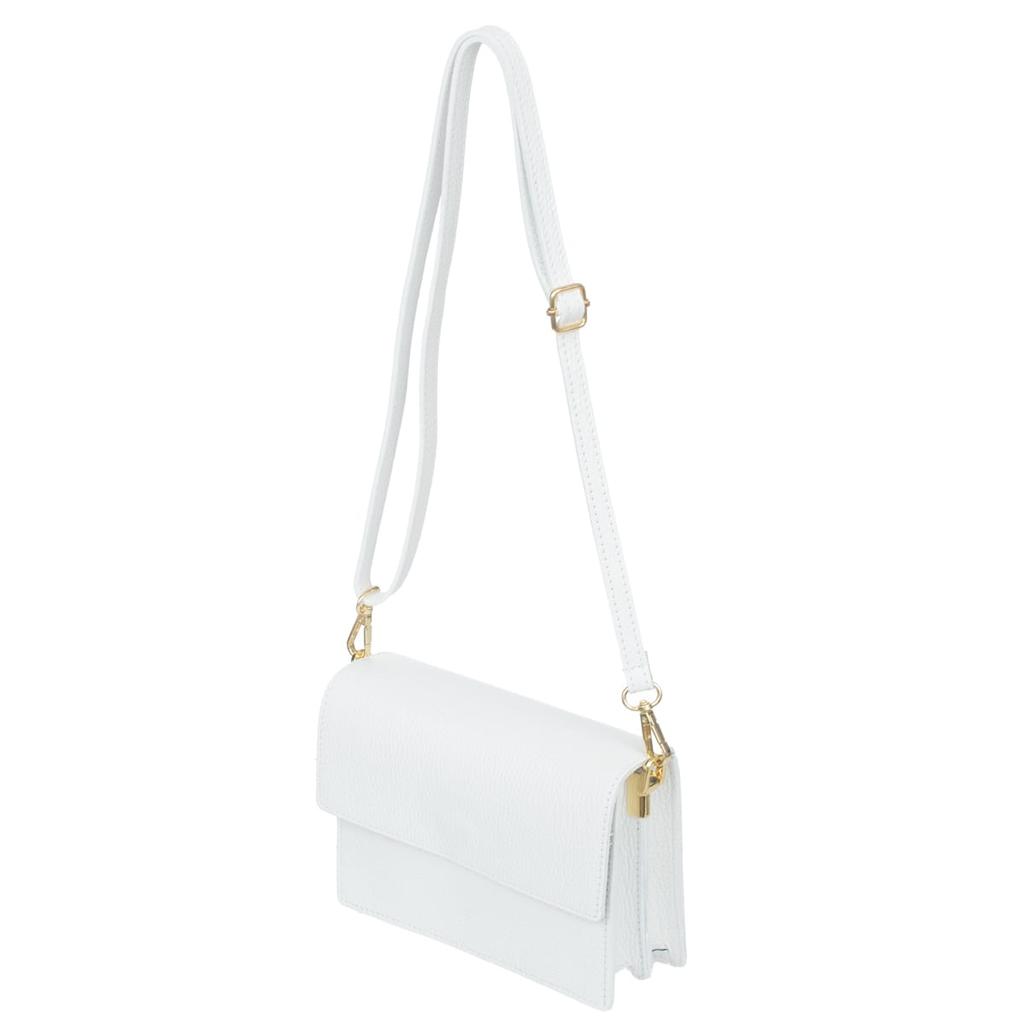Small Leather Handbag Vezze Frena White