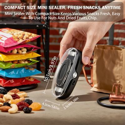 3 In 1 Commercial USB-C Rechargeable Bag Sealer & Cutter, Portable with LED Light & Usage IndicatorStorage for Food, Kitchen