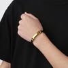 Fashionable new 11MM modern men's woven leather bracelet laser-engraved stainless steel bracelet
