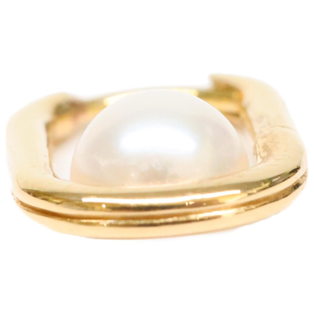 HIROTAKA [Ausgezeichneter Zustand] MH30GPEC K18 MANHATTAN Oblong Akoya Perlen Creolen, Einzelohrring Größe M GelbgoldGebraucht