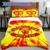 Juego de funda nórdica de 3 piezas (1 funda de edredón + 2 fundas de almohada, sin núcleo),Juego de Ropa de Cama con Estampado del Manchester United F.C., Decoración de Dormitorio, Todas las Estaciones, Regalo de Cumpleaños