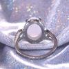 Milangirl Großer Ovaler Feueropal Ring Mode Zirkon Weißer Mondstein Leuchtende Farbe Ringe für Damen Hochzeits Verlobungsring
