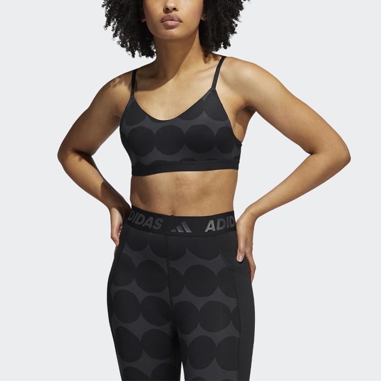 Adidas Am Marimekko Low-Intensity Compression Training Sports Bra Women Underwear Black H16923