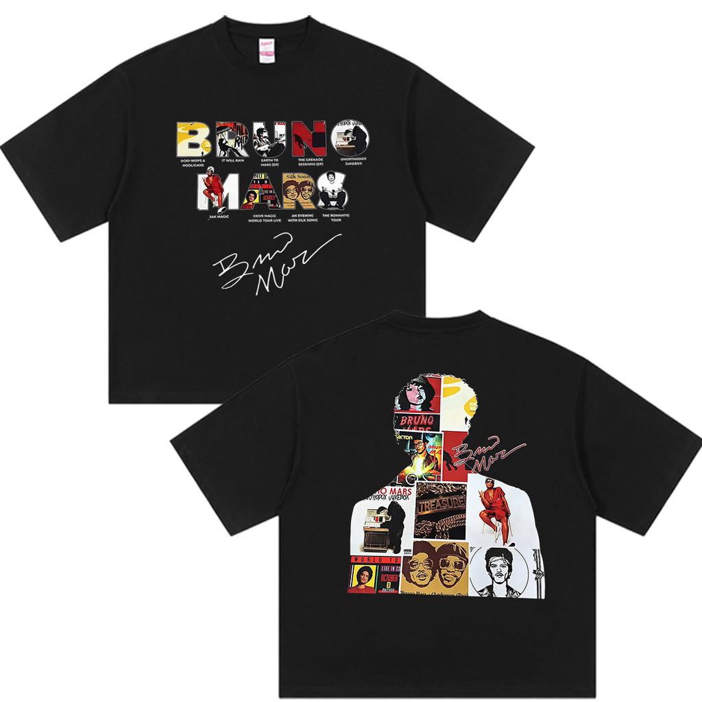 Rapper Bruno Mars The RoUnisextic Tour 2026 Merch T Shirts Unisexs Vintage Fashion Oversized Cotton Tshirt Gothic Clothing Tee Shirt