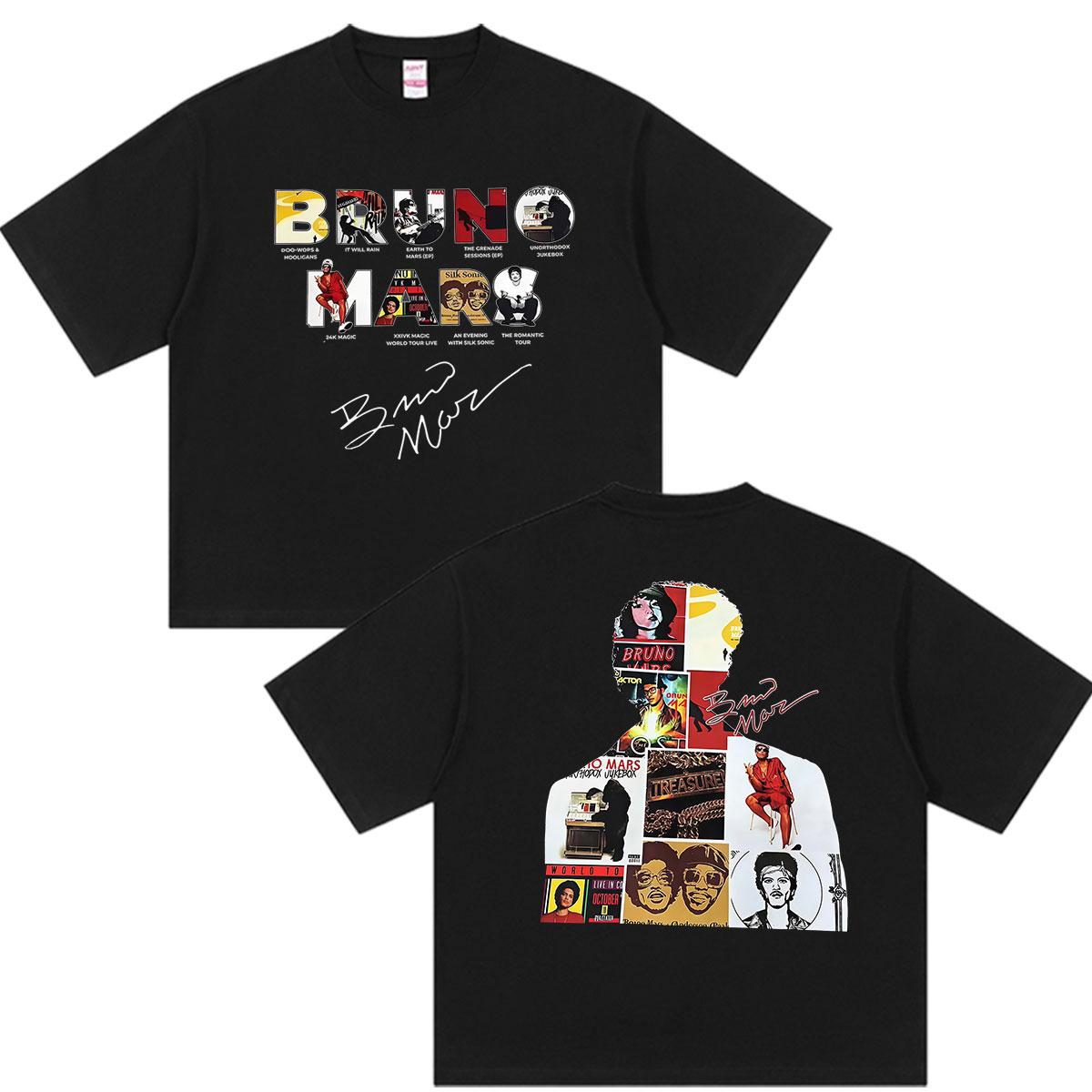 

Rapper Bruno Mars The Romantic Tour 2026 Merch T Shirts Mens Vintage Fashion Oversized Cotton Tshirt Gothic Clothing Tee Shirt 4XL