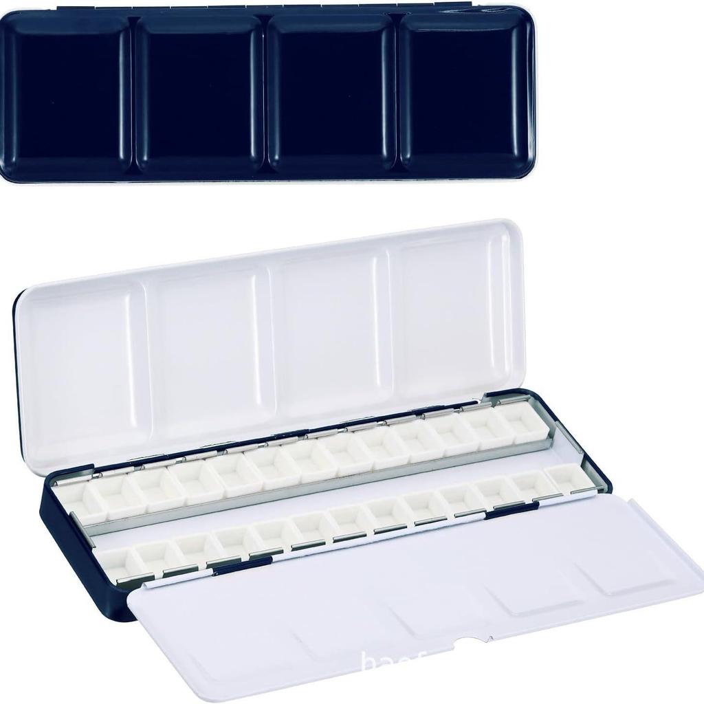 High-Quality Thickened Solid Pigment Black Watercolor Palette Box - 14/26/52 Colors