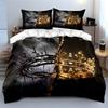Thorns and Crown Contrast Design Bedding Duvet Cover Set Duvet Cover Pillowcases  (1*Duvet Cover 2*Pillowcases, Without Duvet Insert)
