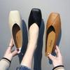 Women's Single Shoes, Women's New Flat Shoes, Square Toe, Shallow Mouth, Grandmother's Shoes, Soft-soled Bean Shoes
