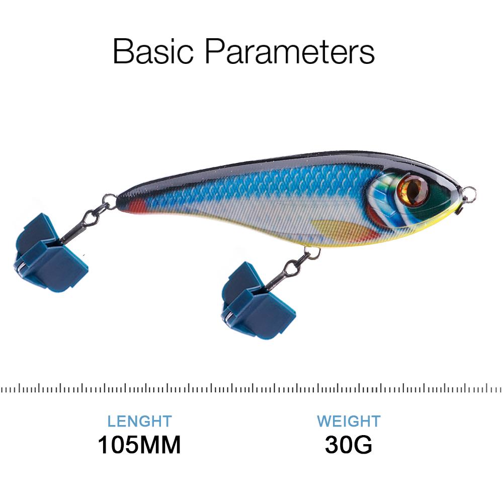 Jerk Hecht Angelköder 105mm 30g Sinkend Hecht Wobbler Jerkbait Hart Schwimmköder Slider Köder Angeln Solide Köder
