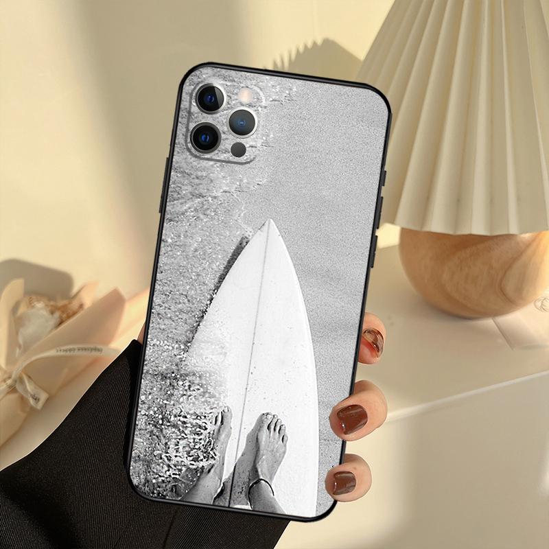 Surf Surfboard Case For iPhone 11 12 13 14 15 16 Pro Max Cover For iPhone 13 12 Mini XR X XS Max Plus