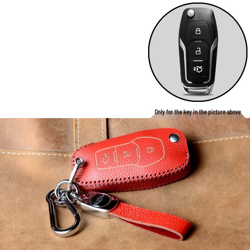 Universal Nappa Leather Key Cover for Honda, Toyota, Hyundai, Nissan - Car Modification Accessory