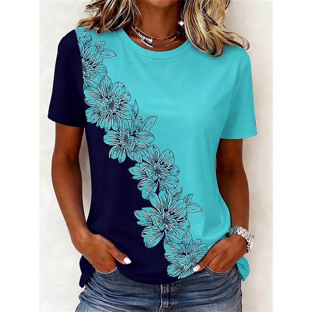 2026 New Women's Casual Short-Sleeve T-Shirt Black and White Butterfly Print