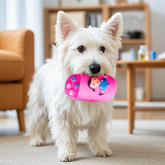 Dog Slipper Toy Squeaky Cute Slipper Dog Chew Toy Teeth-Cleaning Toy for Puppy Teething Dogs Interactive Fetch Play