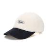 ULUK Essential Circle Corduroy Fleece Color Block Ball Cap_Black