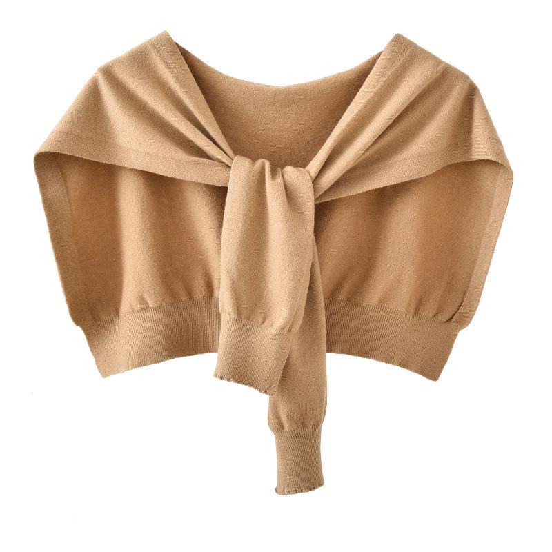 Korean Cashmere Wool Knit Women Fake Collar Shawl Summer Air Conditioned Shoulder Protect Cervical Spine Thicken Warm Scarf Q36