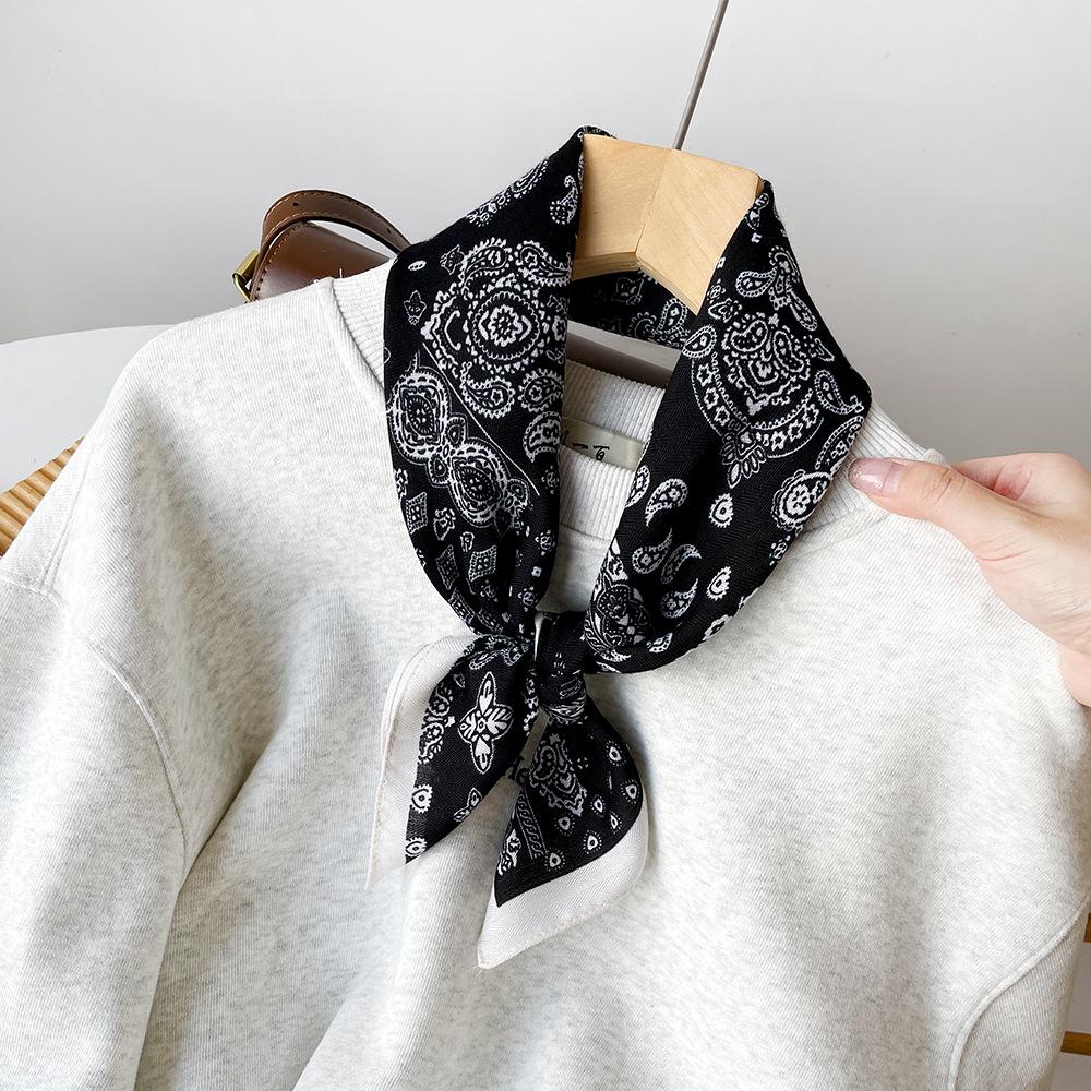New Fashion Puzzle Cashew Silk Scarf Female Simulation Silk Herringbone Cotton Square Scarf Soft Silk Scarf Scarf Decorative Scarf