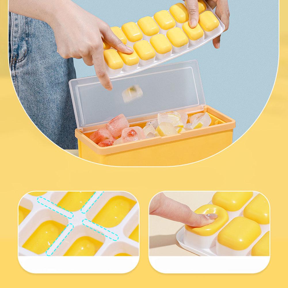 3-vrstvý kreativní tác na ledové kostky s víkem, stohovatelné silikonové plastové tác na led s úložným boxem na led pro domácí kuchyni