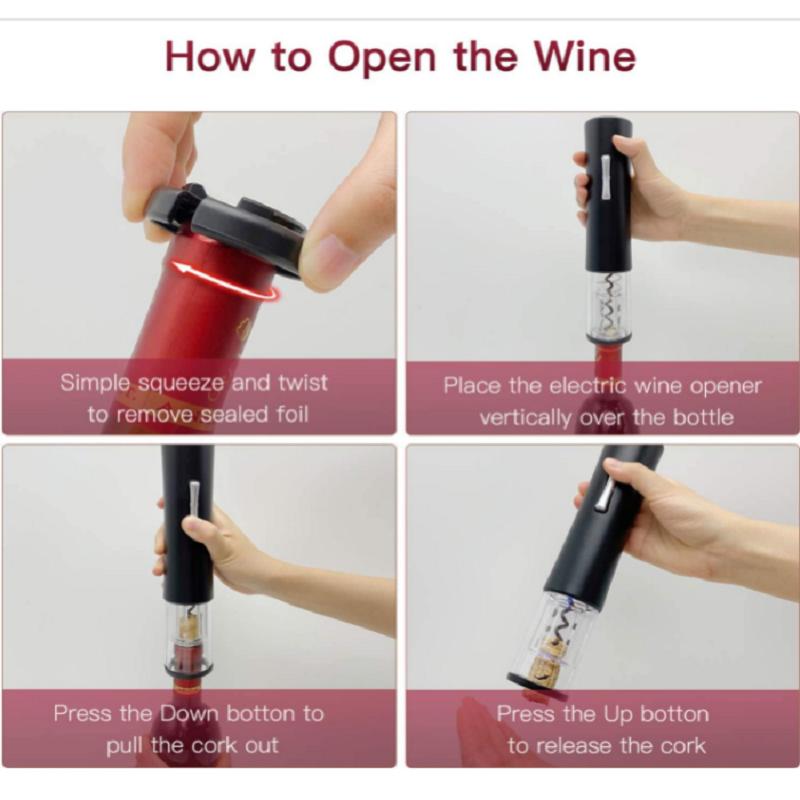 Automatic Wine Opener Electric Corkscrew Wine Openers for Beer with Foil Cutter Kitchen Bar Can Opener Gadgets Bottle