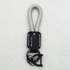 Hand-Woven Cowhide Leather Keychain Pendant with Logo Embossing - High-Quality Anti-Lost Car Lanyard