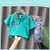 Stylish Summer Boys Two Piece Set 2024 Trendy Polo Shirt And Shorts Outfit For Kids