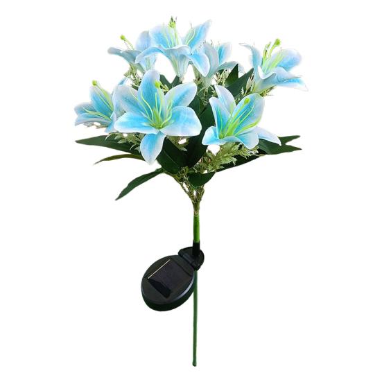 

Solar Garden Lights Outdoor 7-Head Lily Light with Swaying Pole 4 Colors Waterproof Solar Powered LED String Lights синий