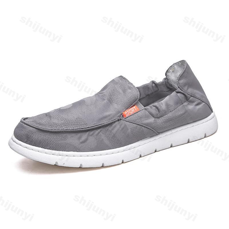 Men's Canvas Shoes Slip-On Autumn Breathable Driving Walking Low Cut Rubber Sole Flat Footwear Casual Comfortable Foot Cover