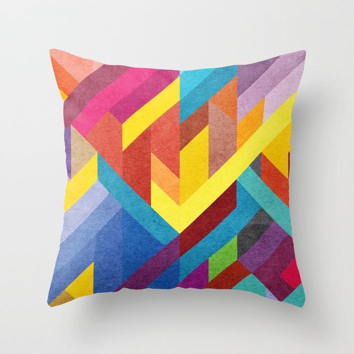 Nordic Symphony Geometric Abstract Color Pillow Cover Office Sofa Cushion Car Cushion Polyester Pillow Cover