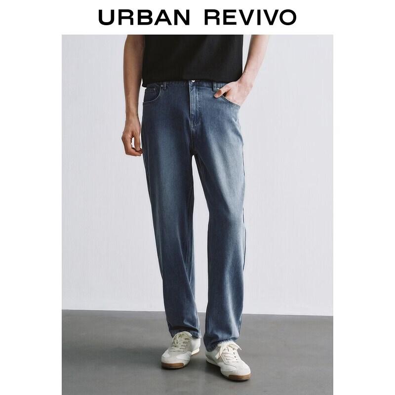 UR 2026 Men s Classic Washed Straight-Leg Denim Jeans 30