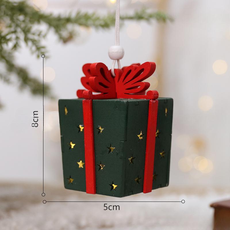 Feiertags-Tischschmuck Weihnachts-Atmosphärendekorationen Weihnachts-Holzhaus-Anhänger, die Licht aussenden können Kreatives Handwerk