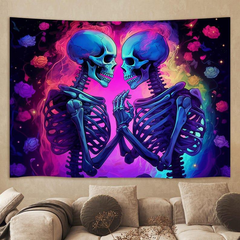 skeleton tapestry 75x100
