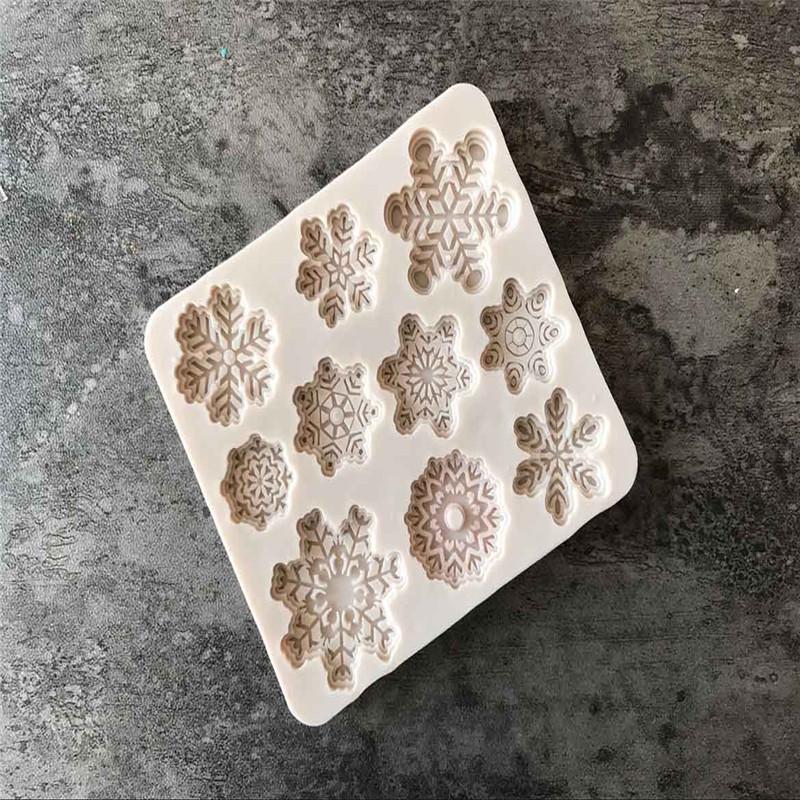 Stampo in Silicone Forma Fiocco di Neve Decorazione per Sapone Fondant Zucchero Artigianato